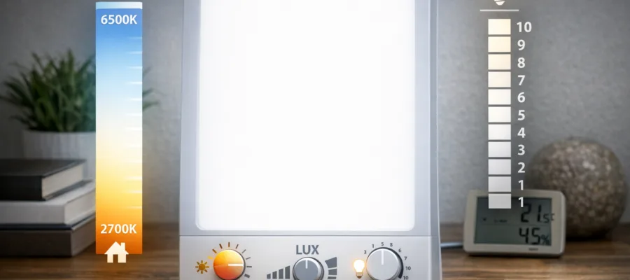 Einstellungen der Tageslichtlampe: Lux, Kelvin und Intensitaet einfach erklaert