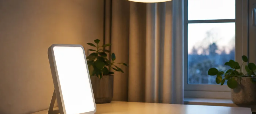 Tageslichtlampe kombinieren mit Raumbeleuchtung und Tageslicht