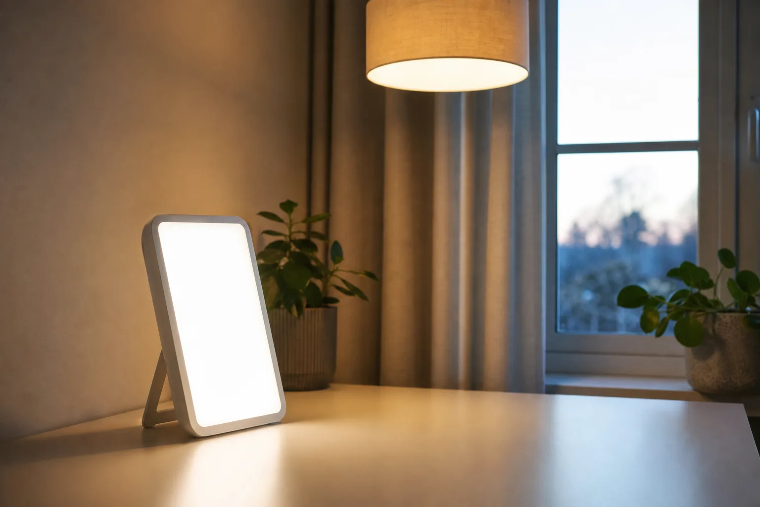 Tageslichtlampe kombinieren mit Raumbeleuchtung und Tageslicht